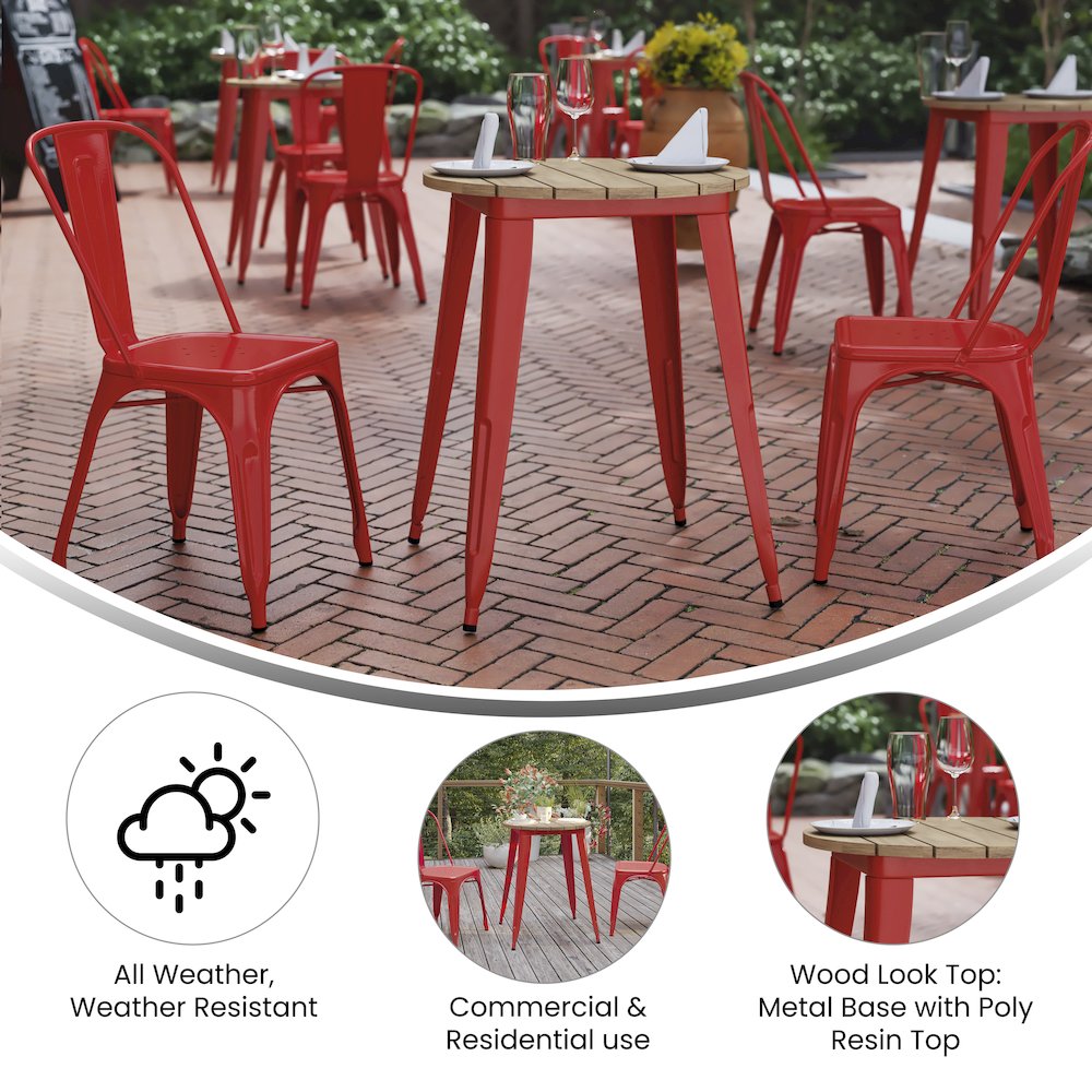Contemporary 23.75" Round Commercial Dining Table for 2. Picture 4