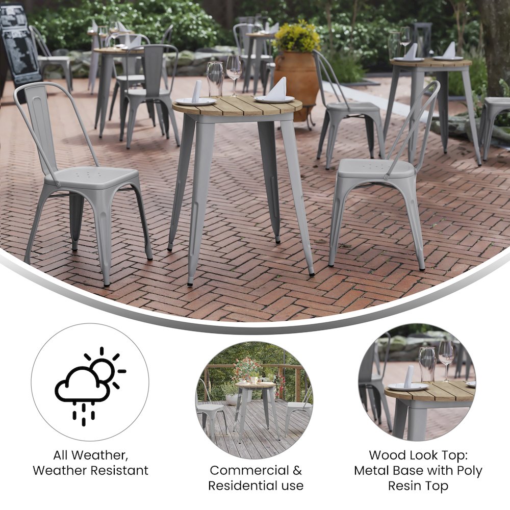 Contemporary 23.75" Round Commercial Dining Table for 2. Picture 4
