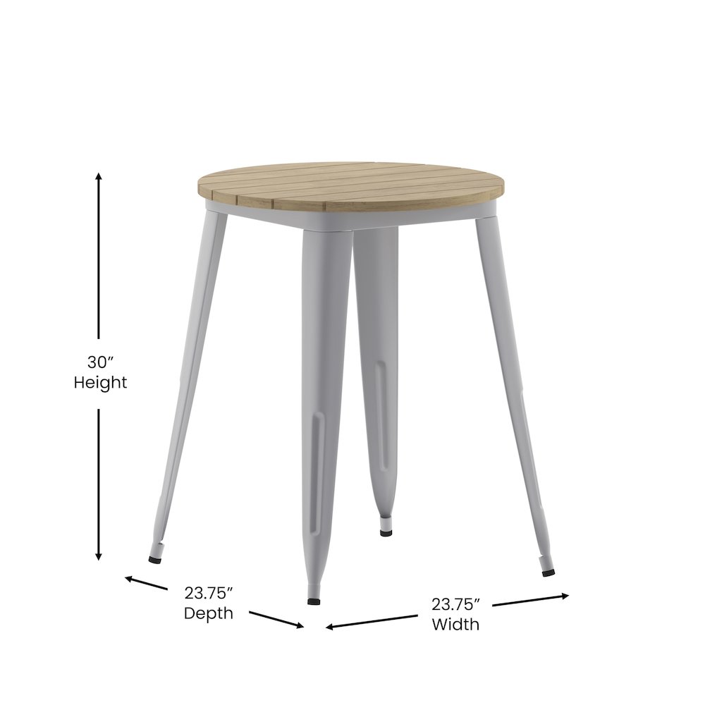 Contemporary 23.75" Round Commercial Dining Table for 2. Picture 5