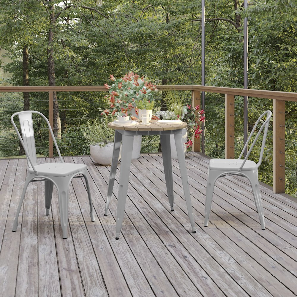 Contemporary 23.75" Round Commercial Dining Table for 2. Picture 6