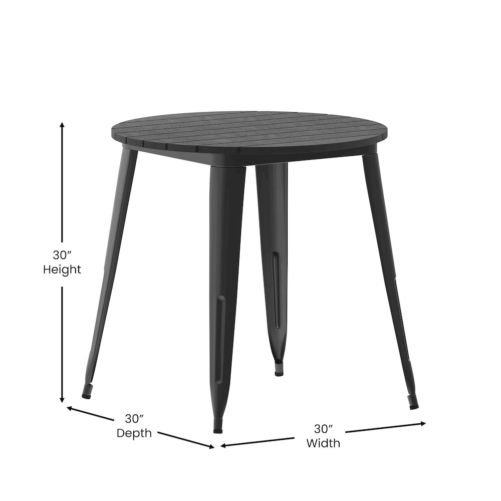 Contemporary 30" Round Commercial Dining Table for 4. Picture 5