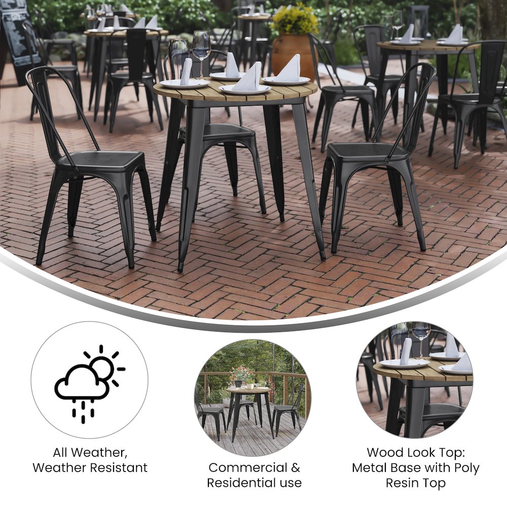 Contemporary 30" Round Commercial Dining Table for 4. Picture 4