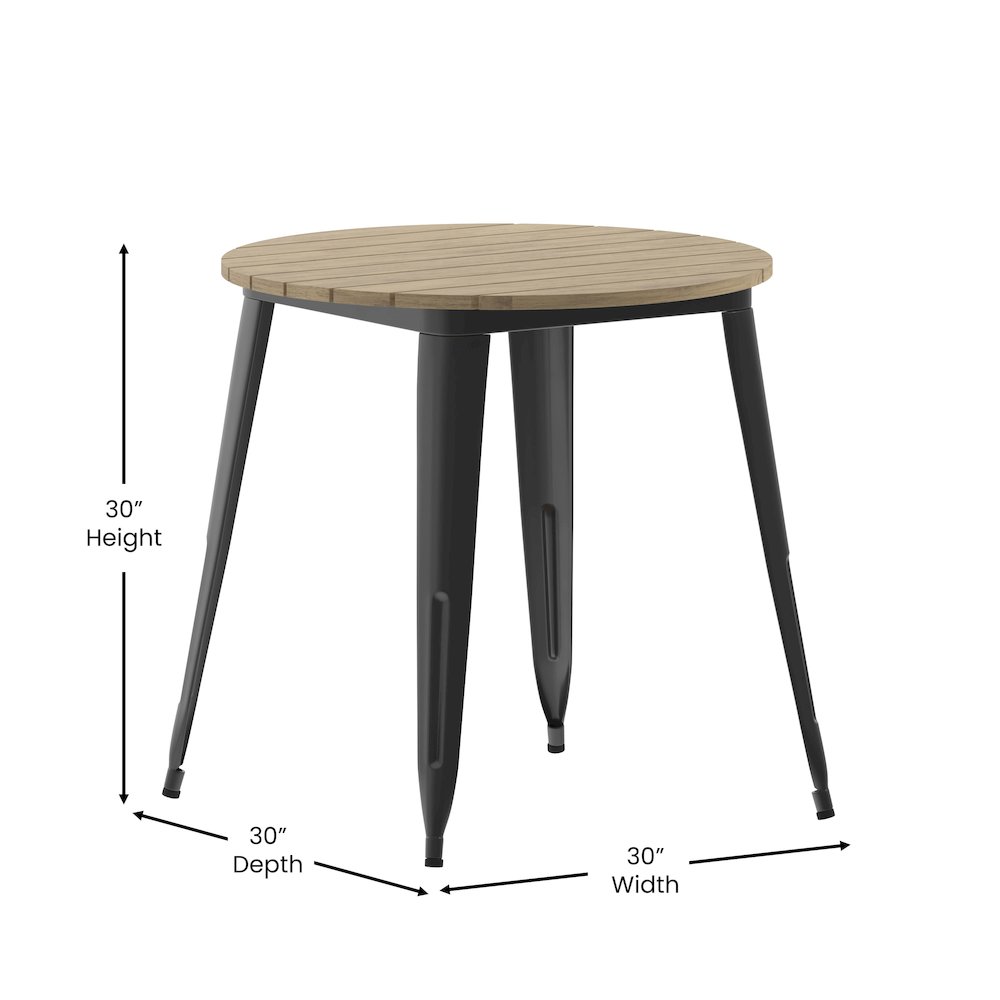 Contemporary 30" Round Commercial Dining Table for 4. Picture 5