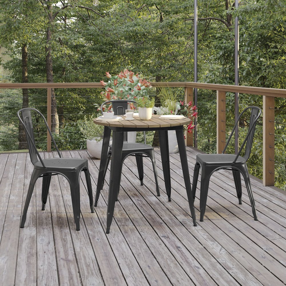 Contemporary 30" Round Commercial Dining Table for 4. Picture 6