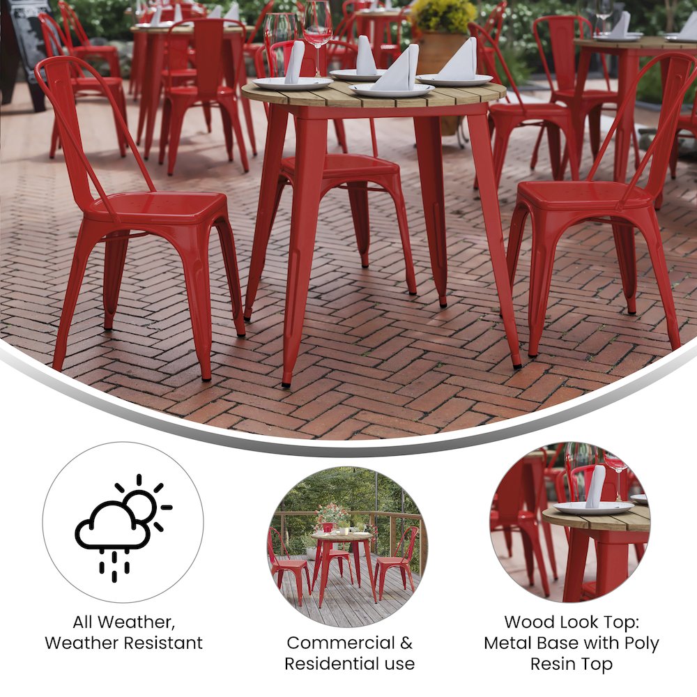 Contemporary 30" Round Commercial Dining Table for 4. Picture 4