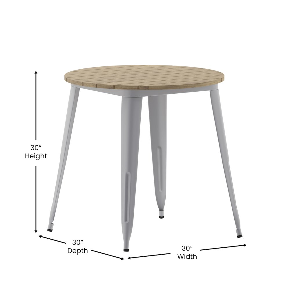 Contemporary 30" Round Commercial Dining Table for 4. Picture 5