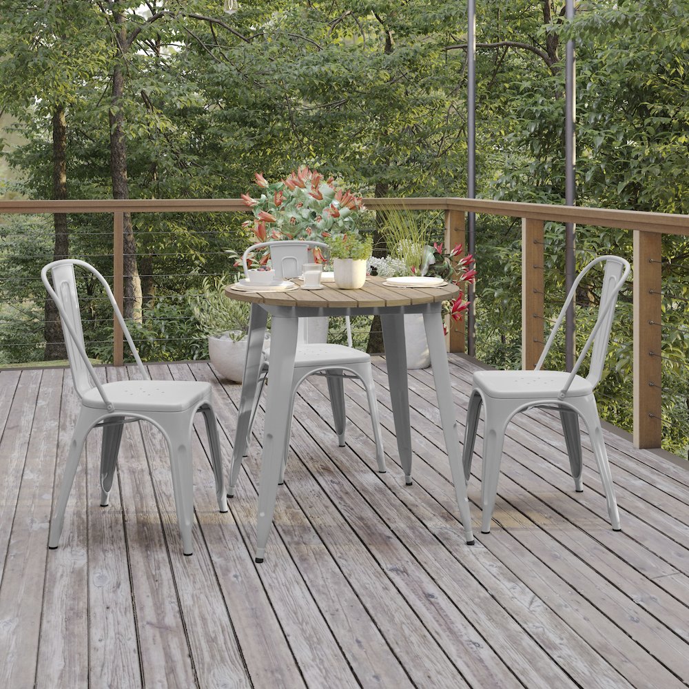 Contemporary 30" Round Commercial Dining Table for 4. Picture 6