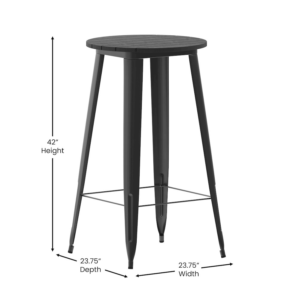 Contemporary 23.75" Round Commercial Bar Height Dining Table for 2. Picture 5