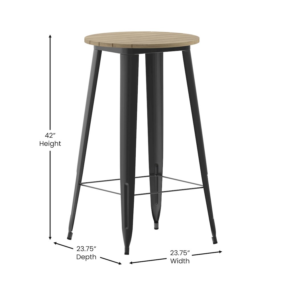 Contemporary 23.75" Round Commercial Bar Height Dining Table for 2. Picture 5