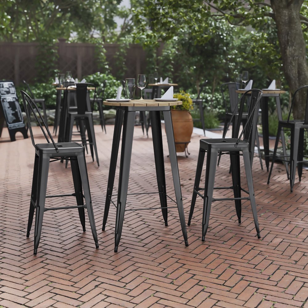 Contemporary 23.75" Round Commercial Bar Height Dining Table for 2. Picture 2
