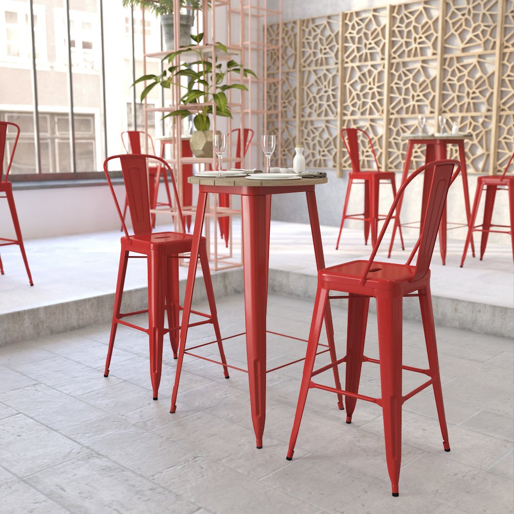Contemporary 23.75" Round Commercial Bar Height Dining Table for 2. Picture 7