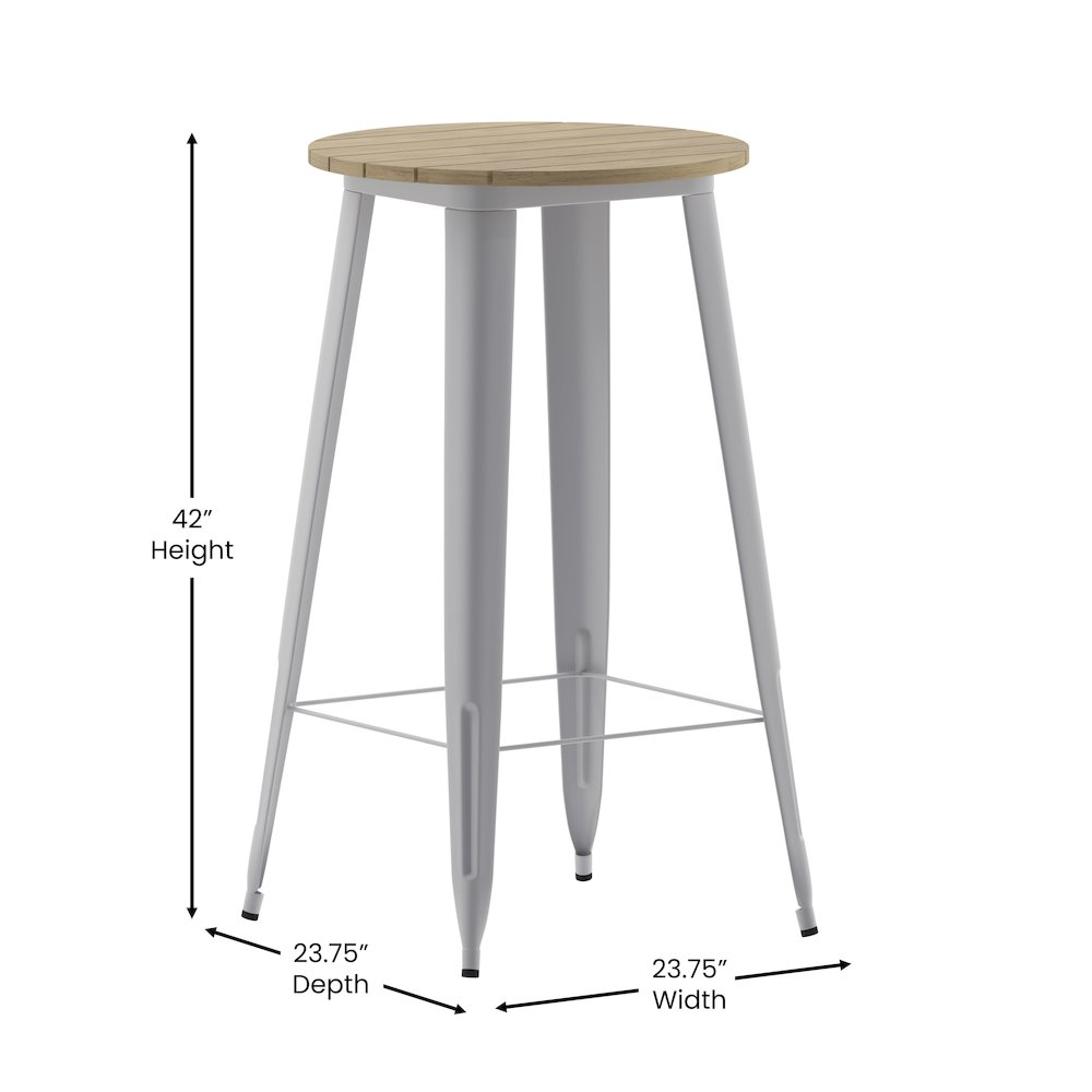 Contemporary 23.75" Round Commercial Bar Height Dining Table for 2. Picture 5