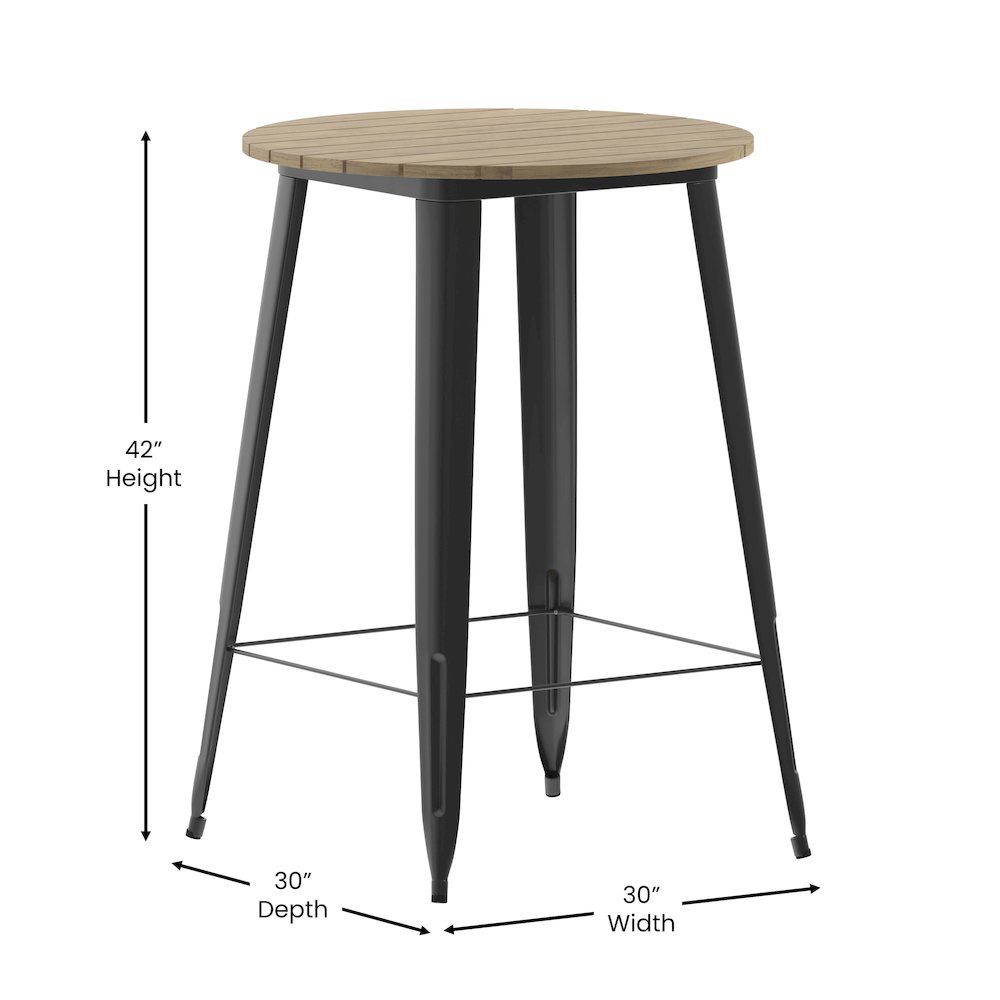 Contemporary 30" Round Commercial Bar Height Dining Table for 4. Picture 5