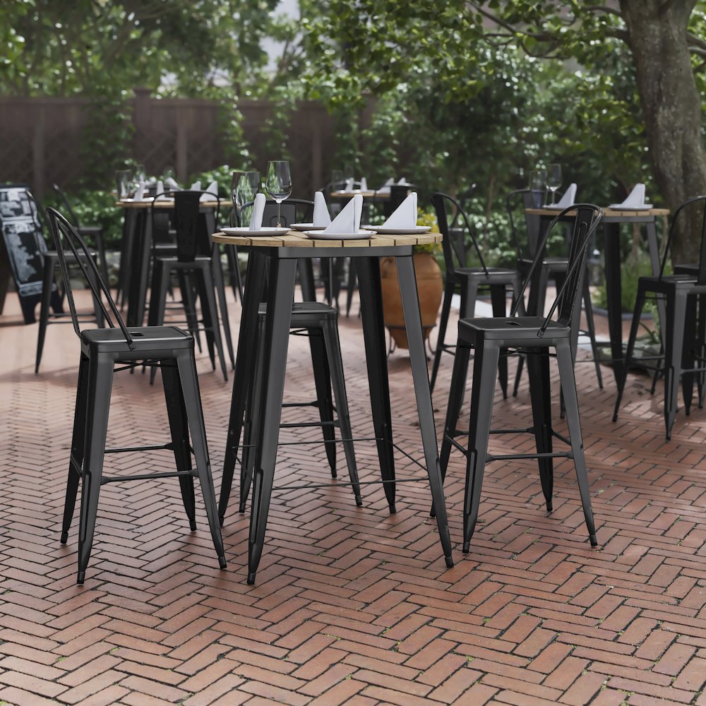 Contemporary 30" Round Commercial Bar Height Dining Table for 4. Picture 2