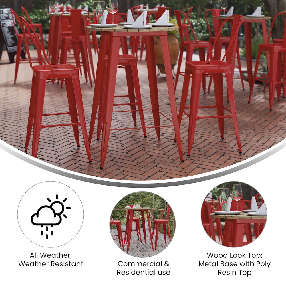 Contemporary 30" Round Commercial Bar Height Dining Table for 4. Picture 4