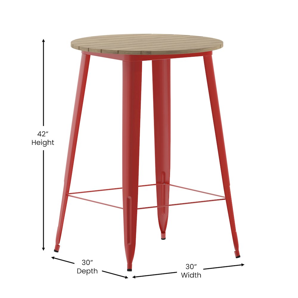 Contemporary 30" Round Commercial Bar Height Dining Table for 4. Picture 5