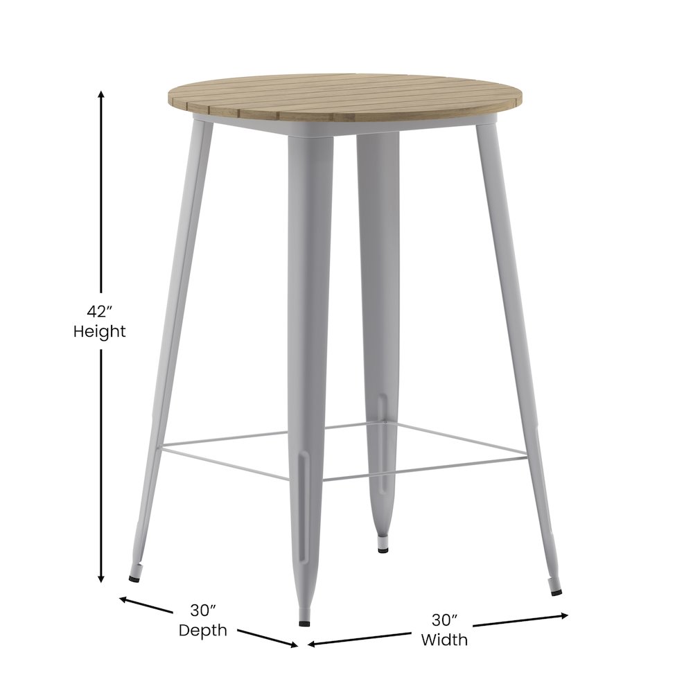 Contemporary 30" Round Commercial Bar Height Dining Table for 4. Picture 5