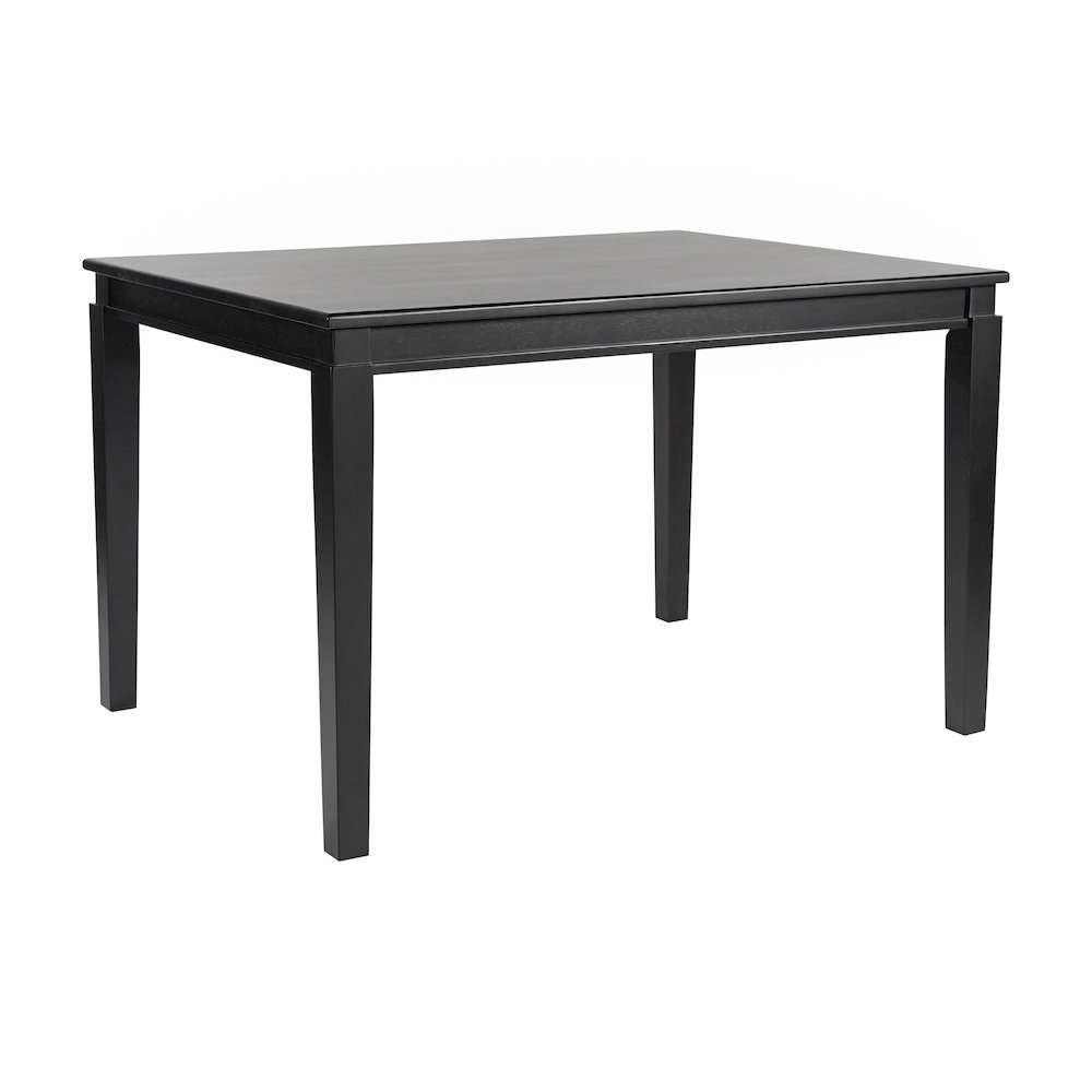 47" Solid Wood Dining Table, Heavy Duty Rectangle Wood Table, Black Matte Finish. Picture 1