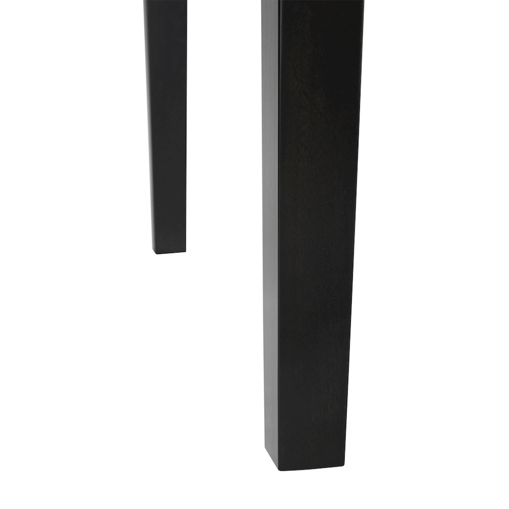 47" Solid Wood Dining Table, Heavy Duty Rectangle Wood Table, Black Matte Finish. Picture 8