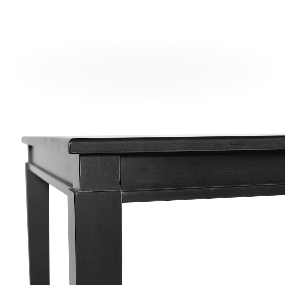 47" Solid Wood Dining Table, Heavy Duty Rectangle Wood Table, Black Matte Finish. Picture 11