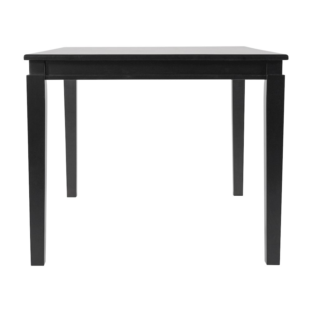 47" Solid Wood Dining Table, Heavy Duty Rectangle Wood Table, Black Matte Finish. Picture 9