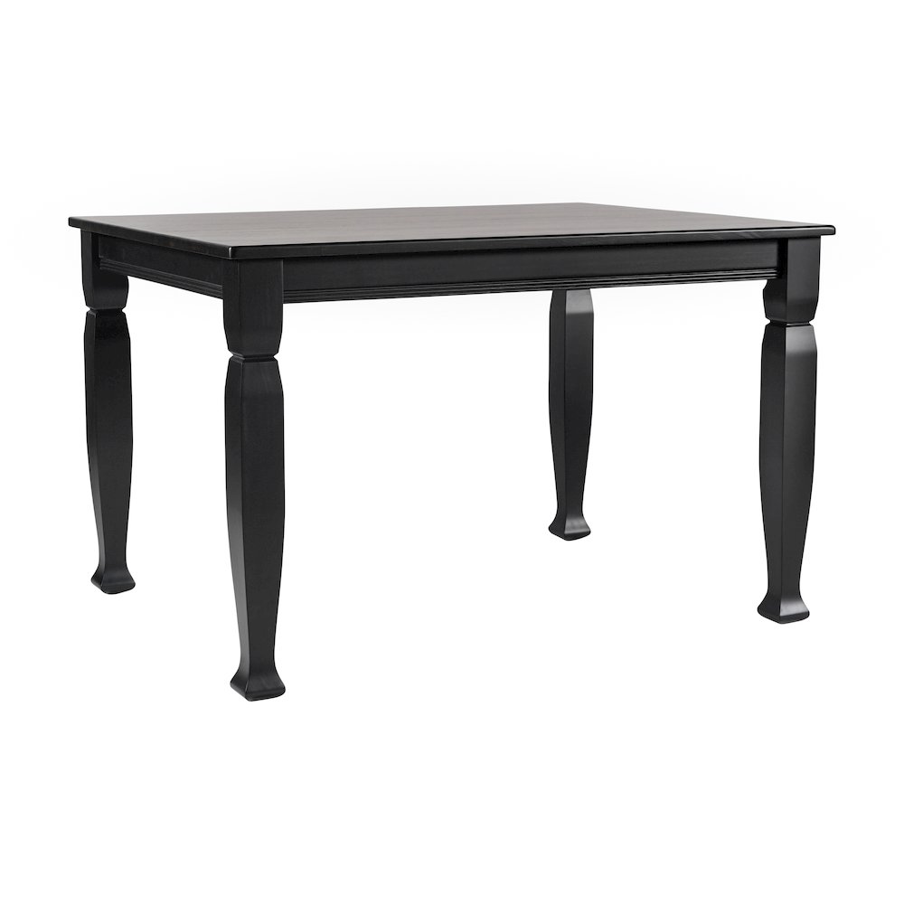 Traditional Style Commercial Grade 47 Inch Dining Table for 4, Black Matte. Picture 1