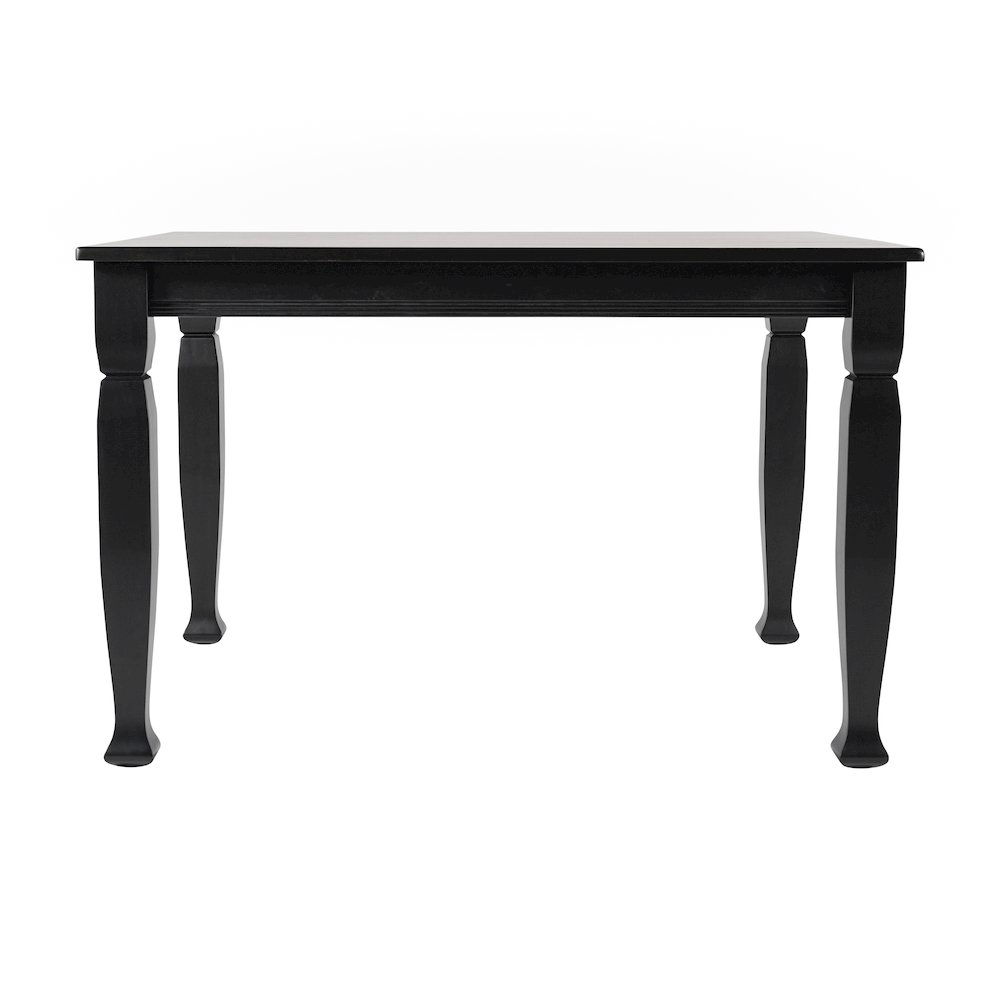 Traditional Style Commercial Grade 47 Inch Dining Table for 4, Black Matte. Picture 10