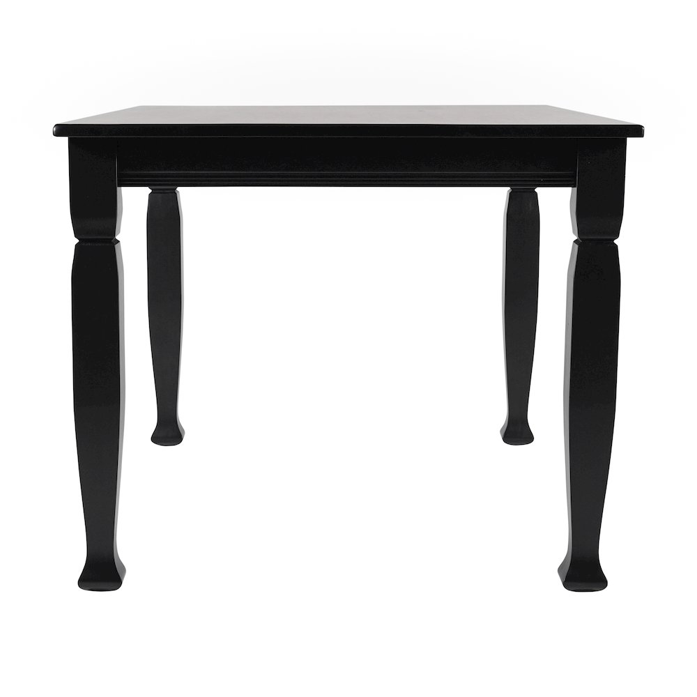 Traditional Style Commercial Grade 47 Inch Dining Table for 4, Black Matte. Picture 9
