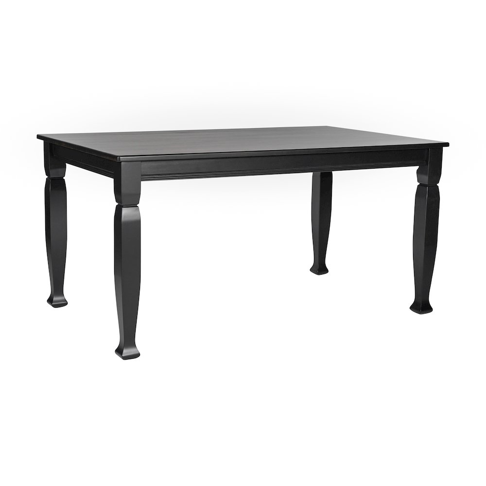 Traditional Style Commercial Grade 60 Inch Dining Table for 6, Black Matte. Picture 1