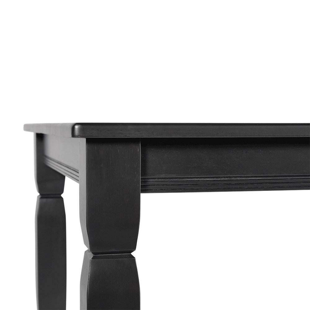 Traditional Style Commercial Grade 60 Inch Dining Table for 6, Black Matte. Picture 11