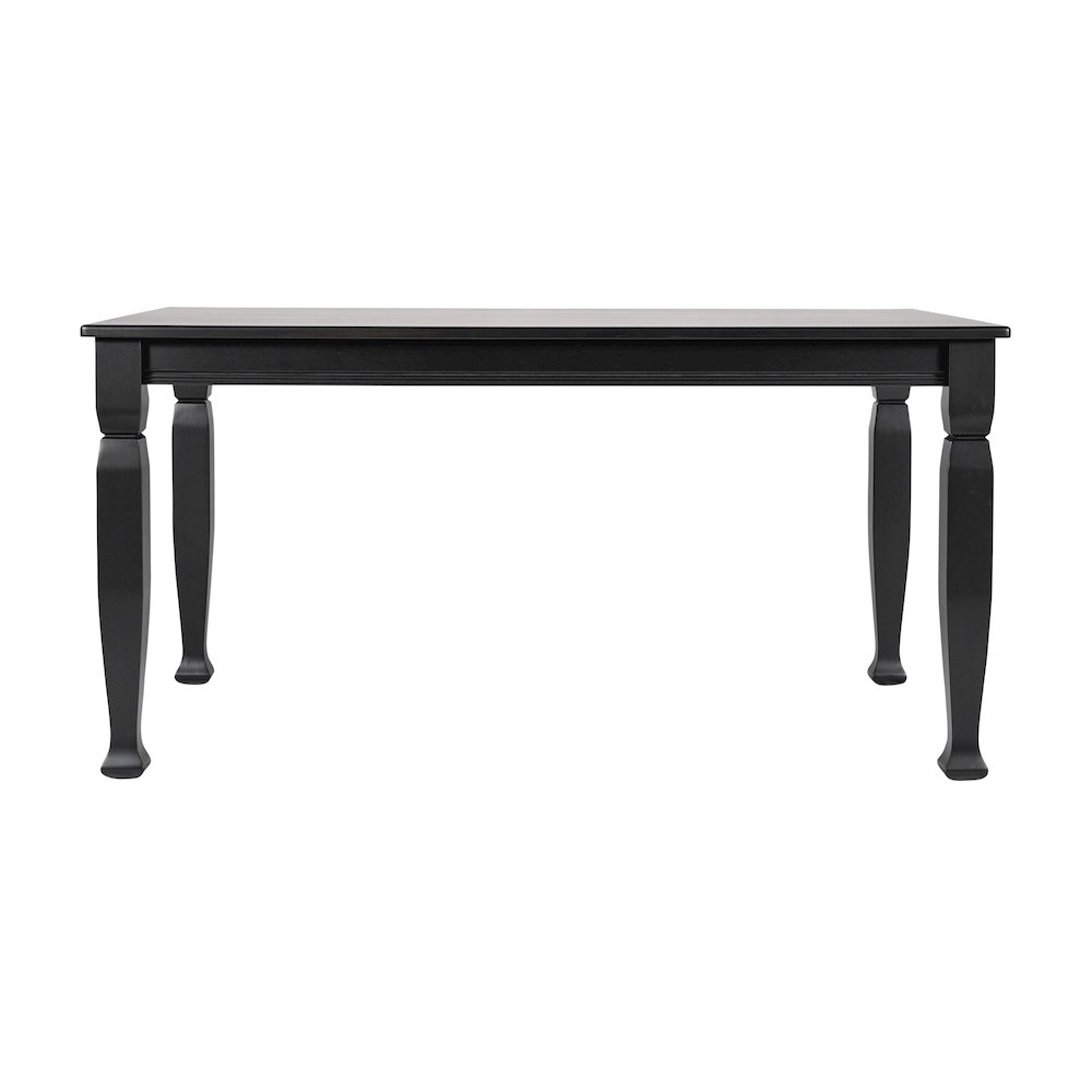 Traditional Style Commercial Grade 60 Inch Dining Table for 6, Black Matte. Picture 10