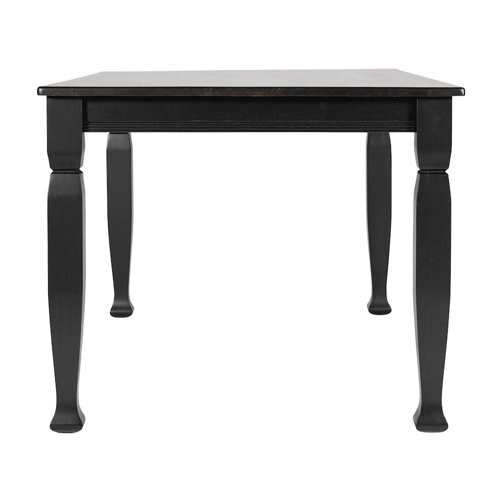 Traditional Style Commercial Grade 60 Inch Dining Table for 6, Black Matte. Picture 9