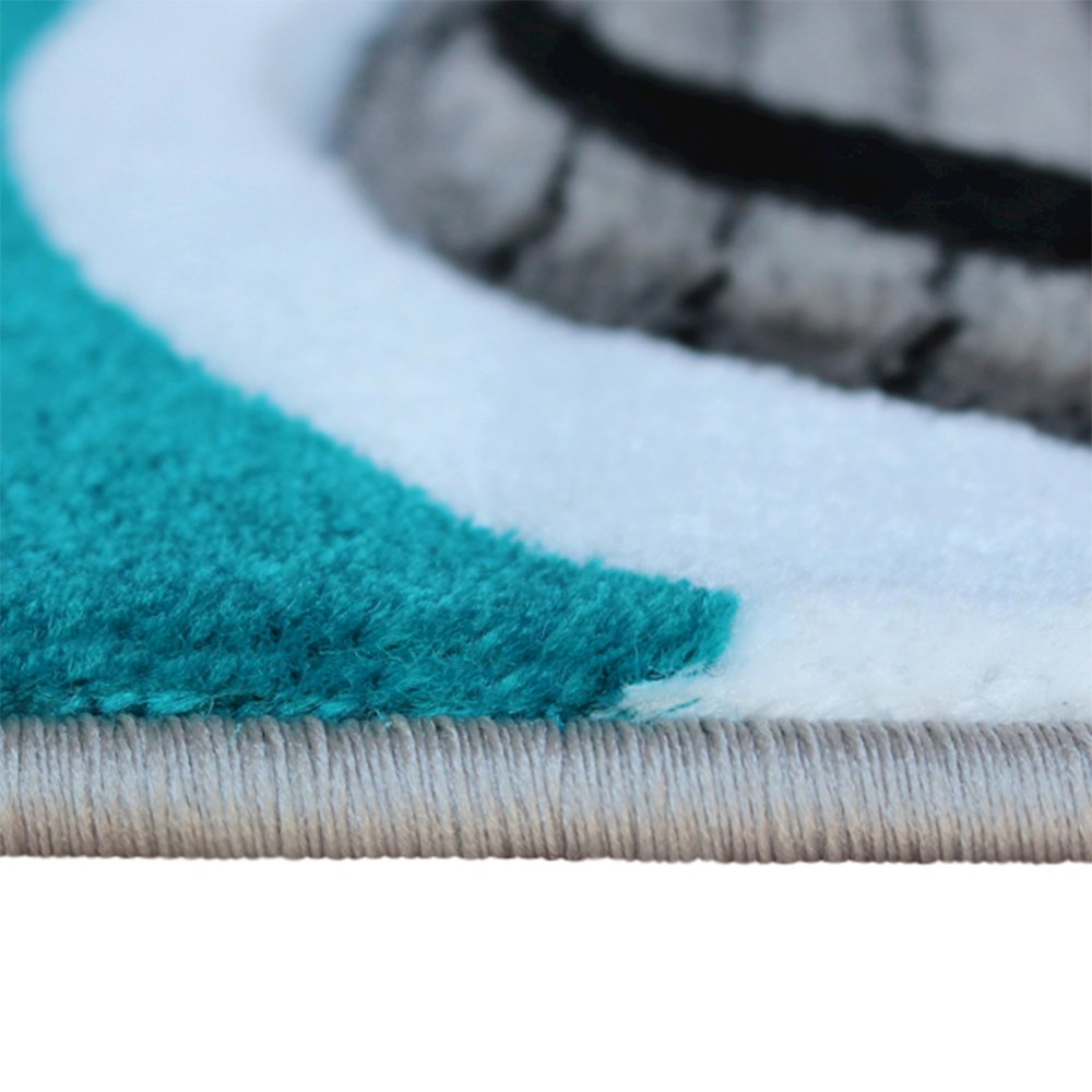 2' x 3' Turquoise Abstract Area Rug - Olefin Rug - Hallway, Entryway, or Bedroom. Picture 6