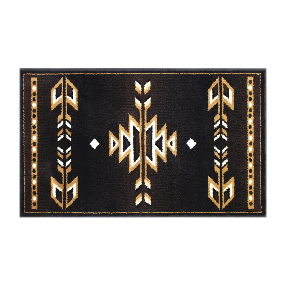 Southwestern 2' x 3' Brown Area Rug - Olefin Accent Rug with Jute Backing. Picture 1