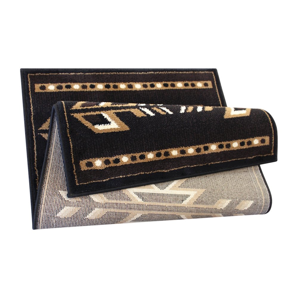 Southwestern 2' x 3' Brown Area Rug - Olefin Accent Rug with Jute Backing. Picture 6