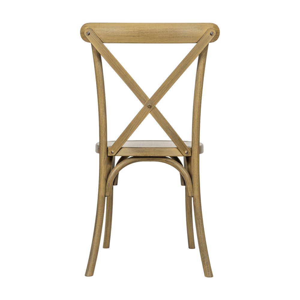 HERCULES Commercial Chestnut Wood Look Stackable Resin Cross Back Chair. Picture 7