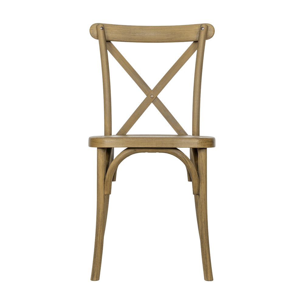 HERCULES Commercial Chestnut Wood Look Stackable Resin Cross Back Chair. Picture 10