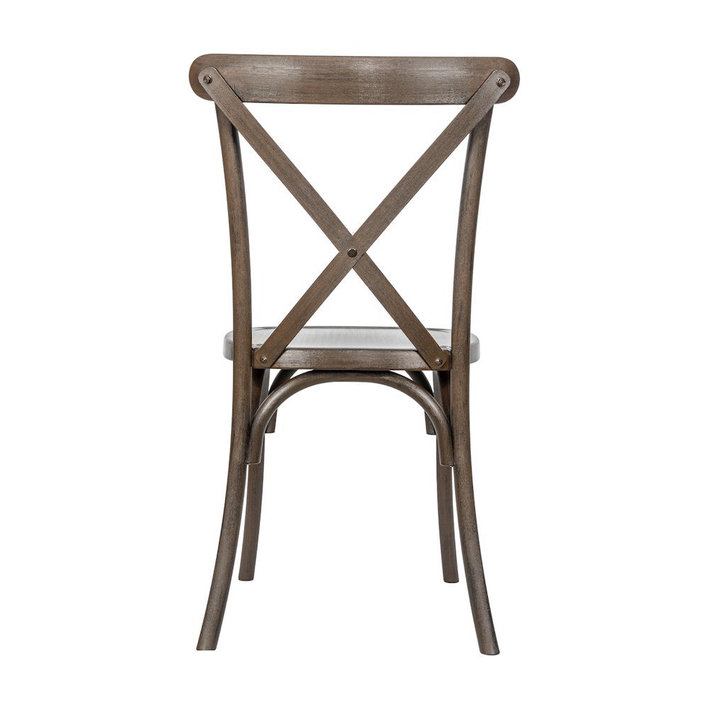 HERCULES Commercial Dark Brown Wood Look Stackable Resin Cross Back Chair. Picture 7