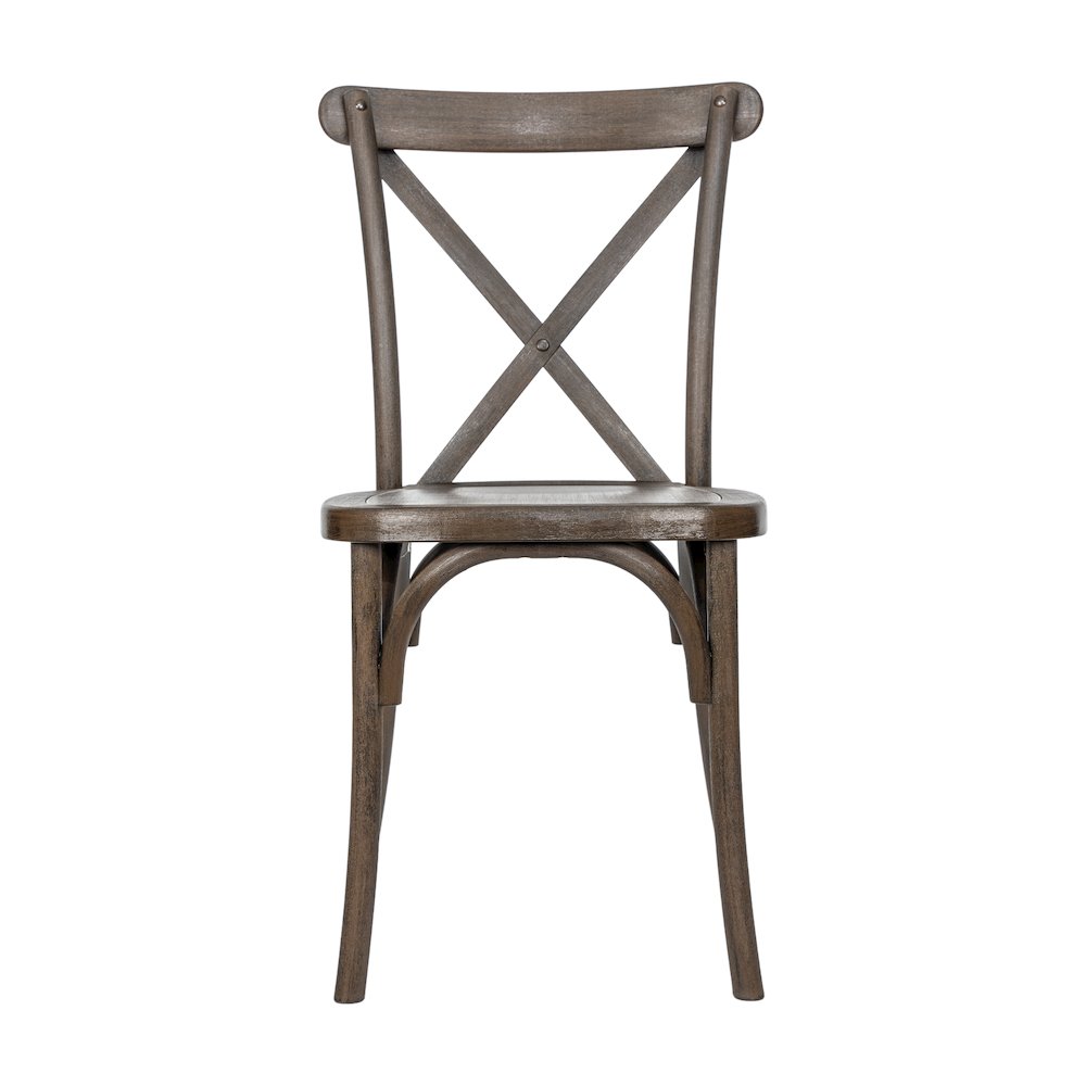 HERCULES Commercial Dark Brown Wood Look Stackable Resin Cross Back Chair. Picture 10