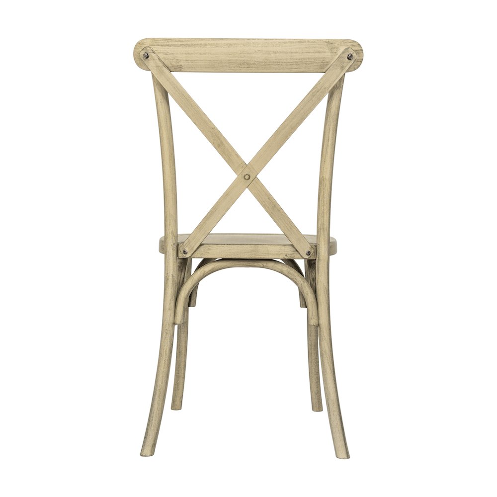 HERCULES Commercial Light Oak Wood Look Stackable Resin Cross Back Chair. Picture 7