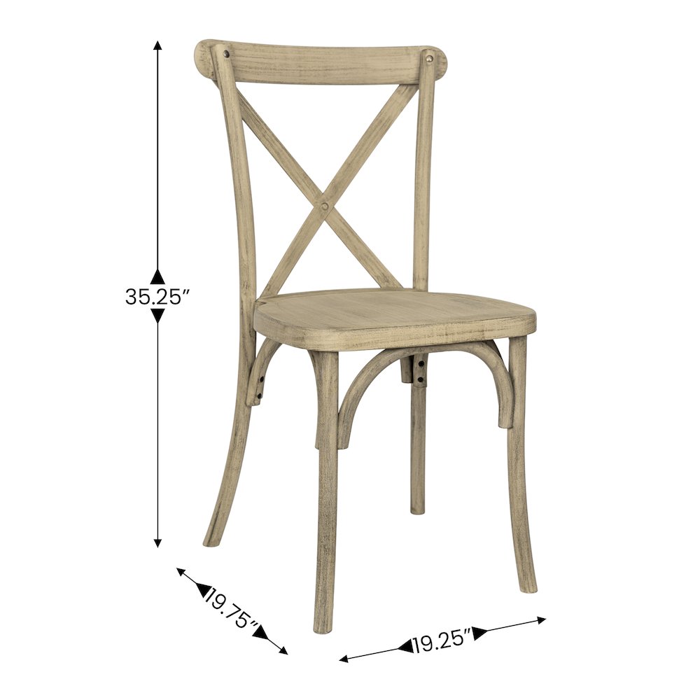 HERCULES Commercial Light Oak Wood Look Stackable Resin Cross Back Chair. Picture 5