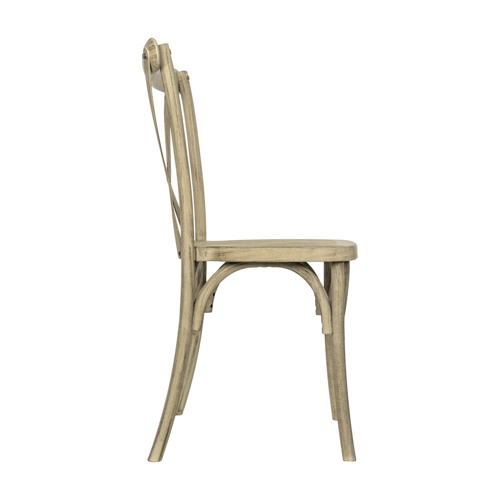 HERCULES Commercial Light Oak Wood Look Stackable Resin Cross Back Chair. Picture 9