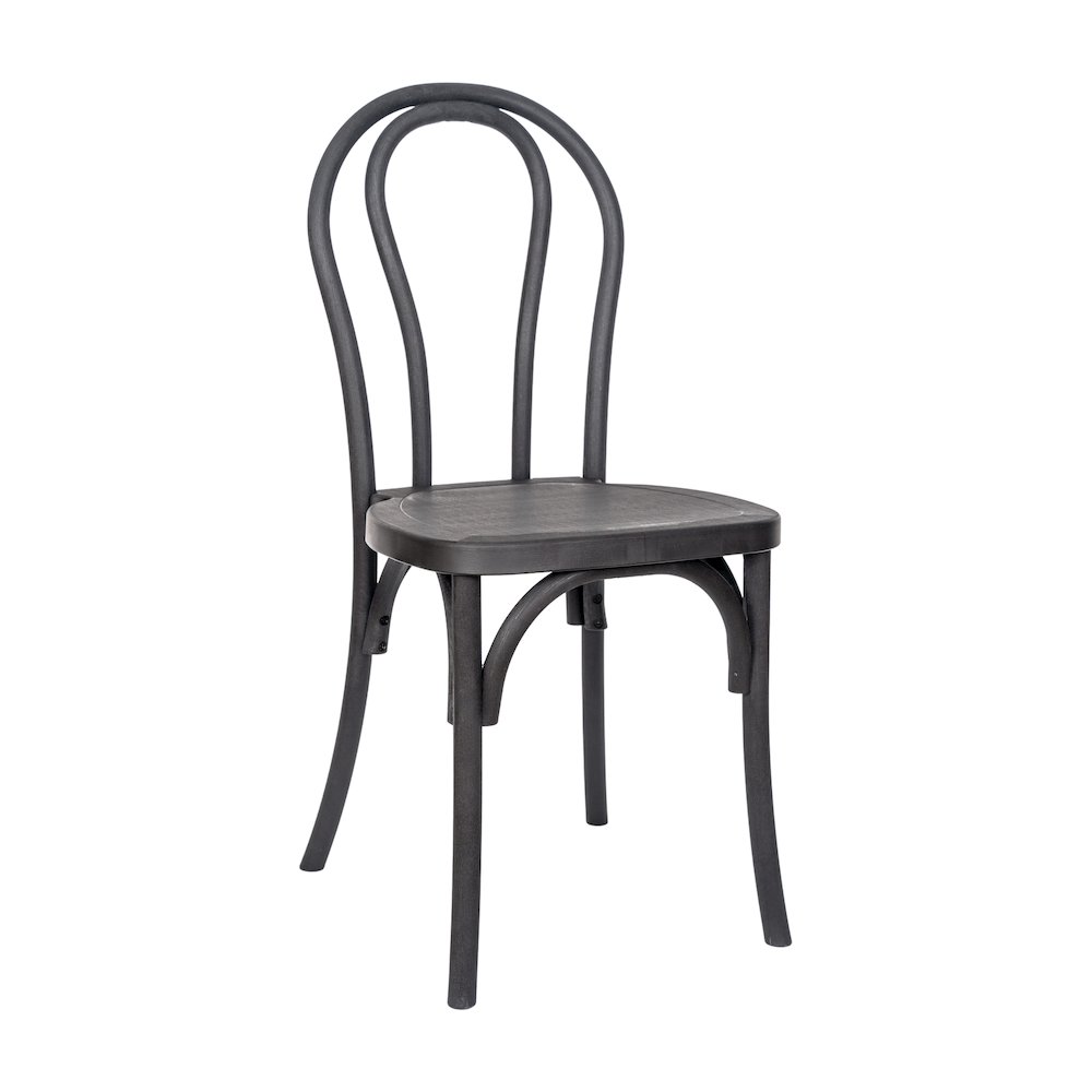 HERCULES Commercial Black Wood Look Stackable Resin Thonet Style Chair. Picture 1