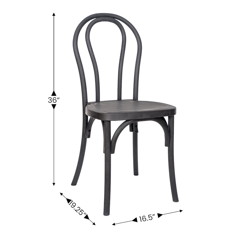 HERCULES Commercial Black Wood Look Stackable Resin Thonet Style Chair. Picture 5