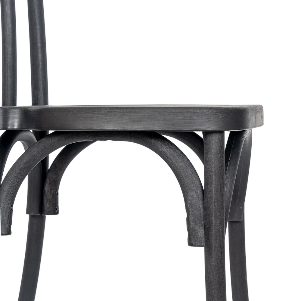 HERCULES Commercial Black Wood Look Stackable Resin Thonet Style Chair. Picture 8