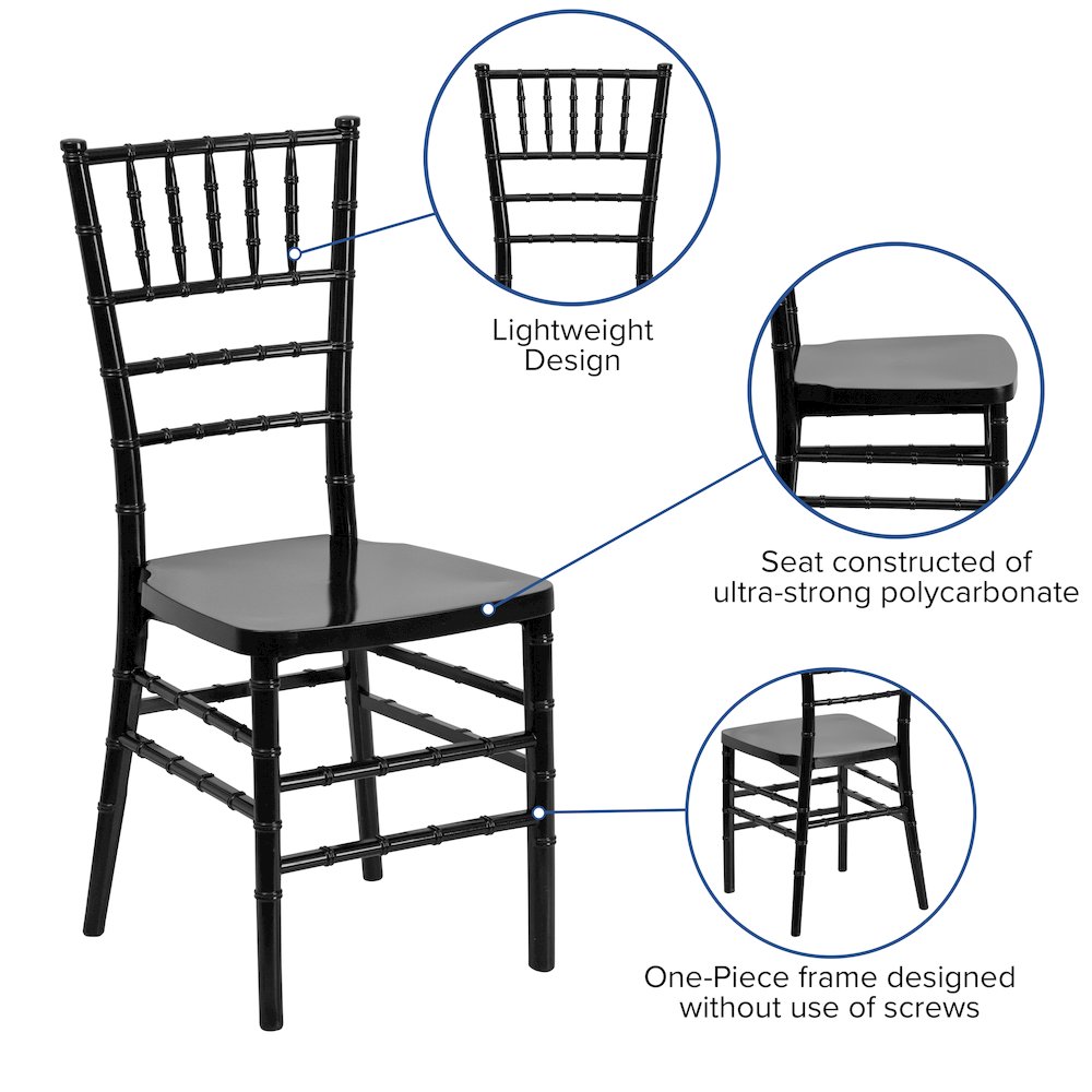 PREMIUM Black Resin Stacking Chiavari Chair. Picture 5
