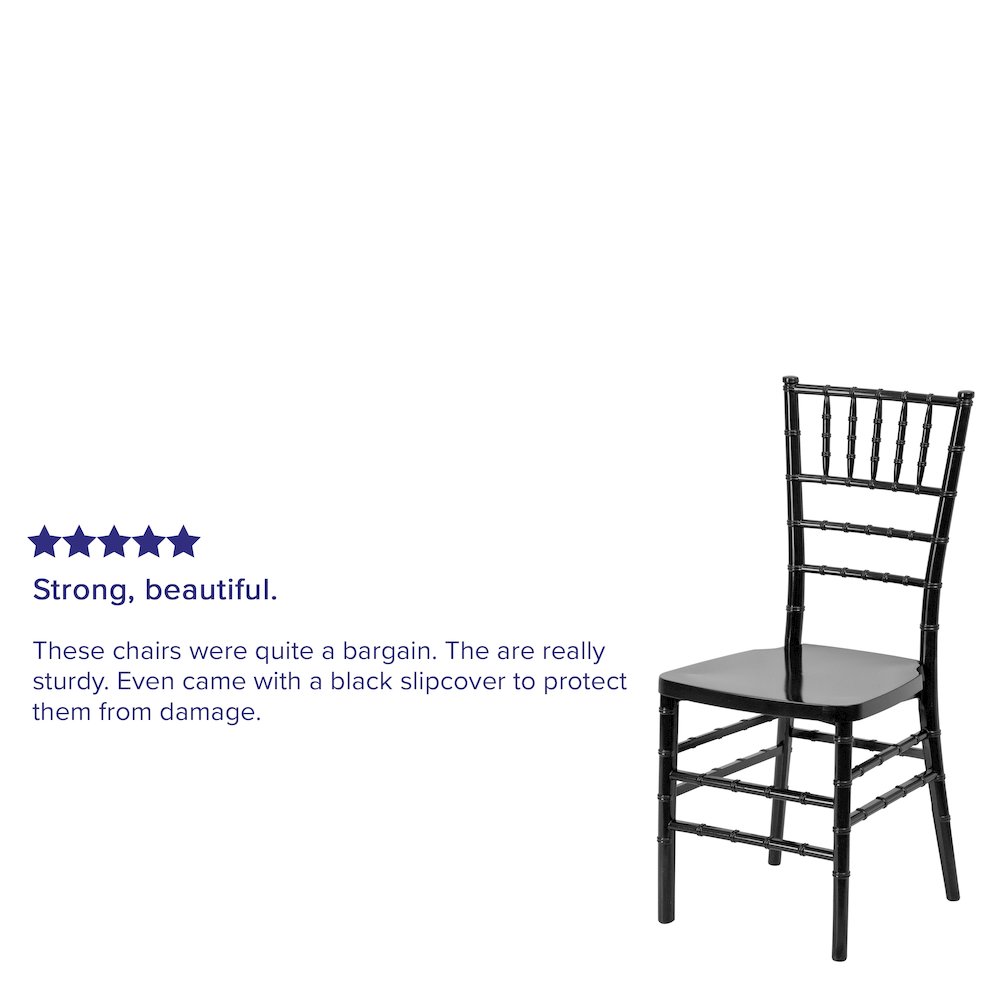PREMIUM Black Resin Stacking Chiavari Chair. Picture 4