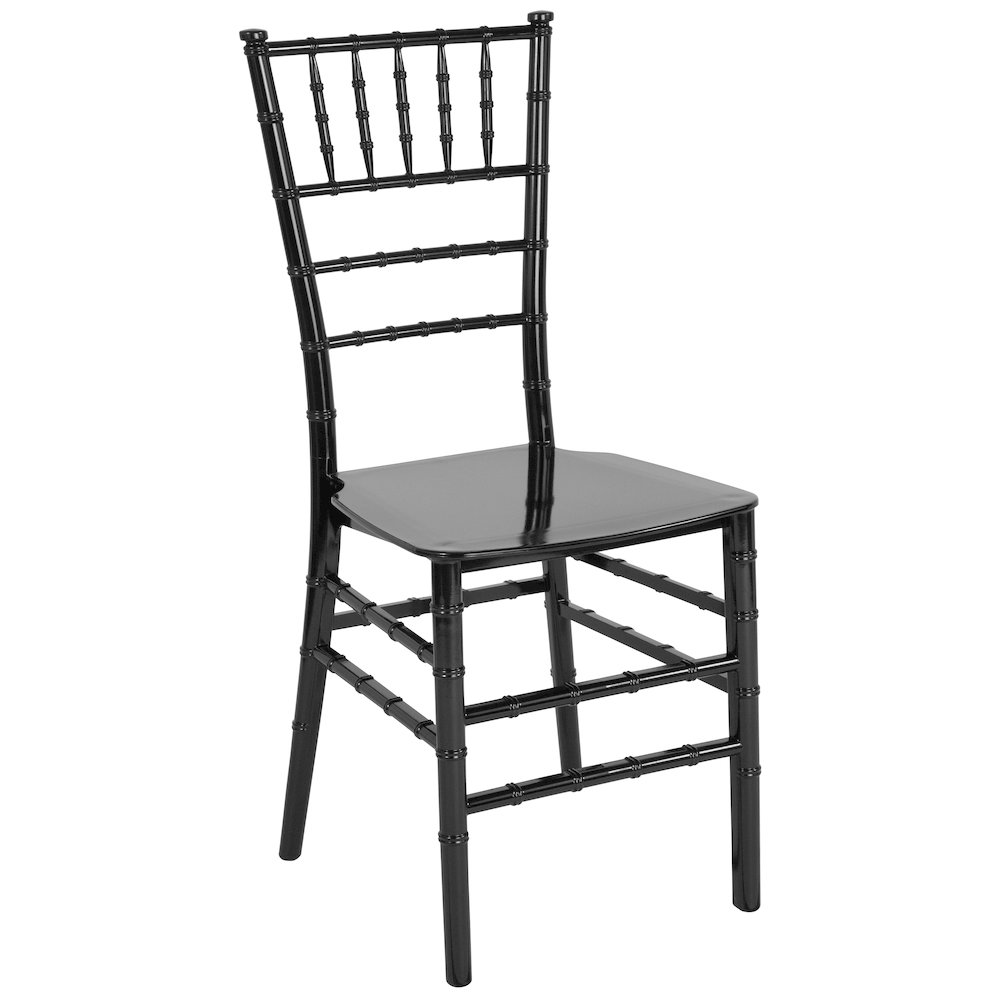 Black Stackable Resin Chiavari Chair. Picture 1