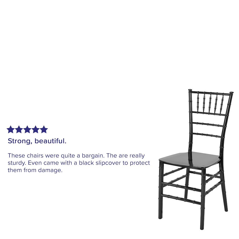 Black Resin Stacking Chiavari Chair. Picture 4