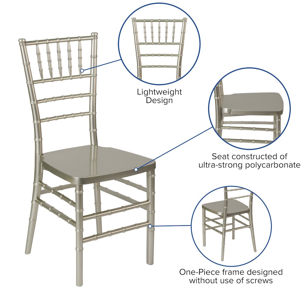 PREMIUM Champagne Resin Stacking Chiavari Chair. Picture 10